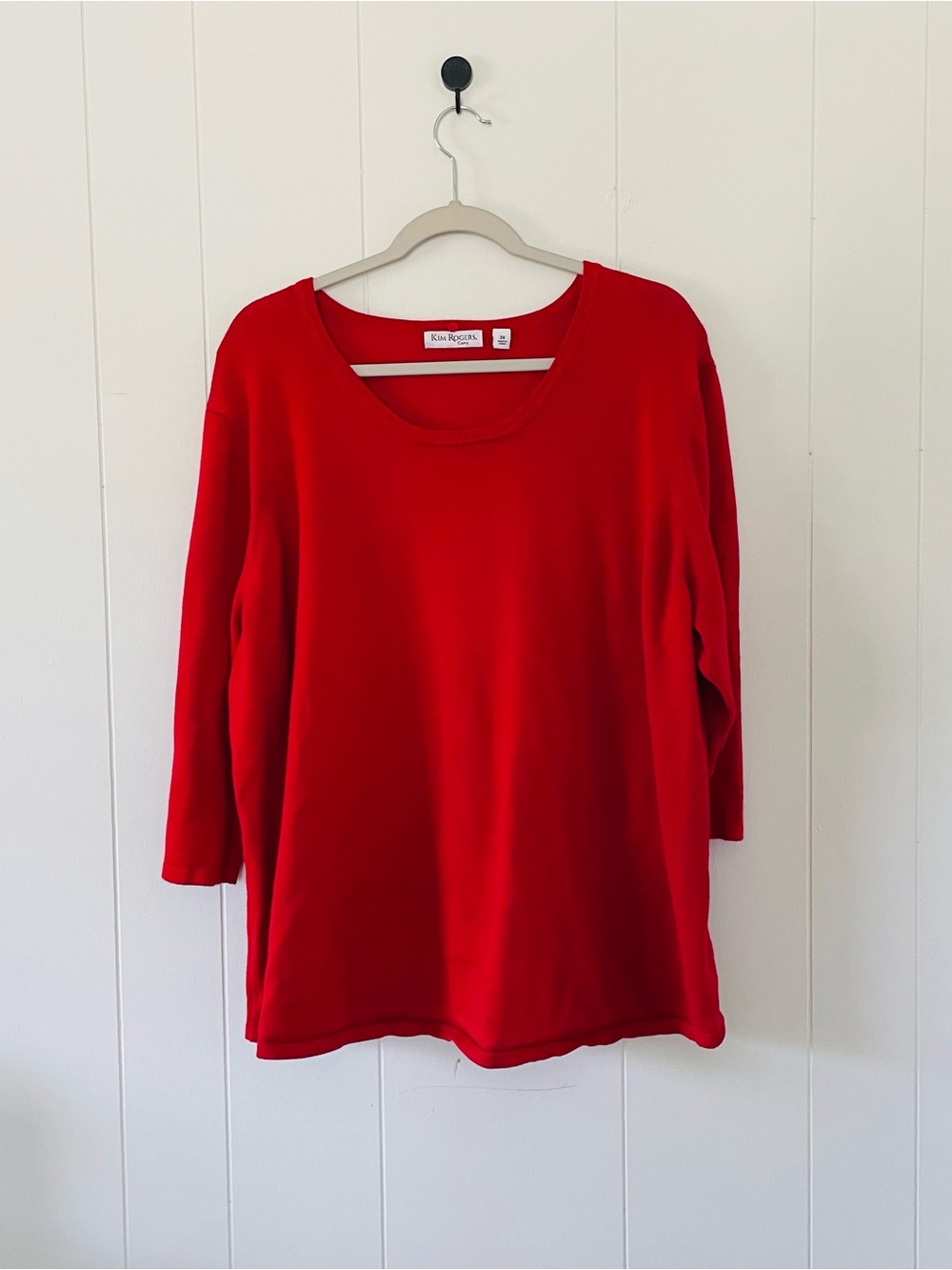Kim Rogers Bright Red Scoop Neck Sweater